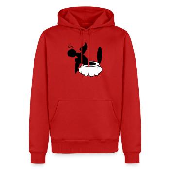 petit ange est assis sur les nuages. - Sweat à capuche Premium bio Homme - rouge - Devant - Nico (187cm)