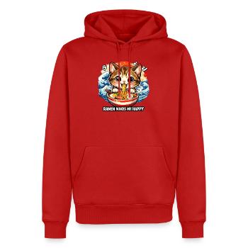 Kawaii Katze Ramen Nudeln Anime Katze - Männer Premium Bio Hoodie - Rot - Vorne - Nico (187cm)