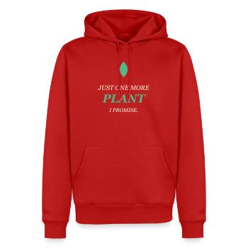 Plant Lover - Just One More Plant - Men’s Premium Organic Hoodie - red - Front - Nico (187cm)