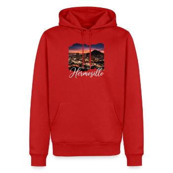 Hermosillo Sunset Stadtansicht - Männer Premium Bio Hoodie - Rot - Vorne - Nico (187cm)