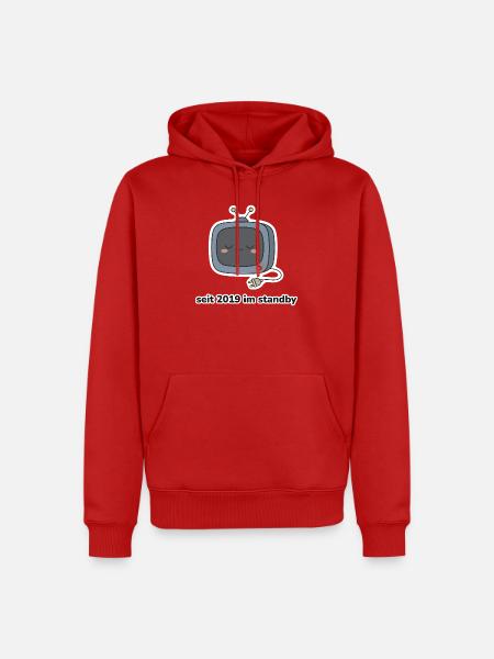 seit 2019 im standby – Fernseher Meme - Männer Premium Bio Hoodie - Rot