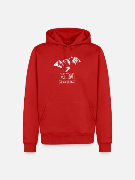 Arlberg Skifahren - Männer Premium Bio Hoodie - Rot