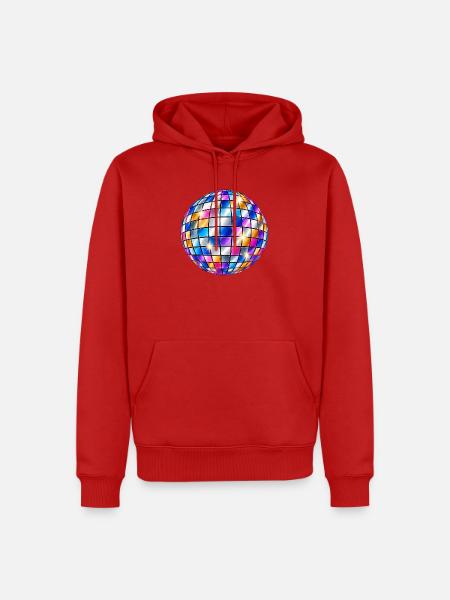 Disco-Mosaikkugel - Männer Premium Bio Hoodie - Rot