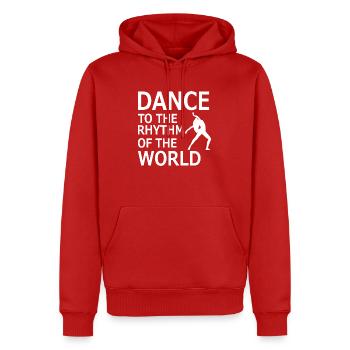 Dancing Dance Music - Men’s Premium Organic Hoodie - red - Front - Nico (187cm)