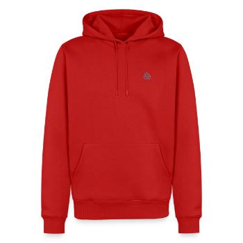 Flamme Blau - Männer Premium Bio Hoodie - Rot - Vorne - Nico (187cm)