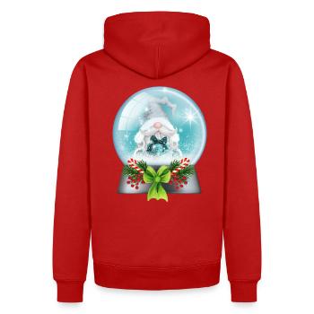 Schneekugel Weihnachtsmann mit Zuckerstangen - Männer Premium Bio Hoodie - Rot - Hinten - Nico (187cm)