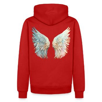 Ailes d'Ange Pastel en Miroir - Sweat à capuche Premium bio Homme - rouge - Dos - Nico (187cm)