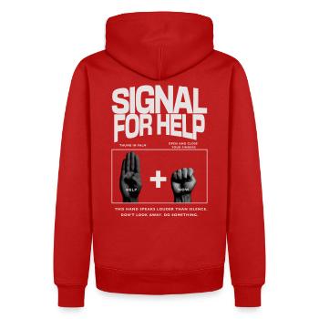 Signal d’aide Conception du geste de la main - Sweat à capuche Premium bio Homme - rouge - Dos - Nico (187cm)