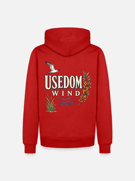 Usedom Wind – Küsten liebe an der Ostsee - Männer Premium Bio Hoodie - Rot
