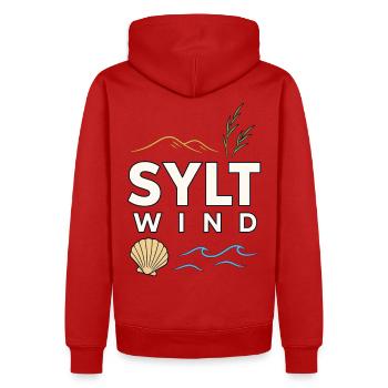 Motif de l’île de la mer du Nord avec Vent Sylt et dunes - Sweat à capuche Premium bio Homme - rouge - Dos - Nico (187cm)