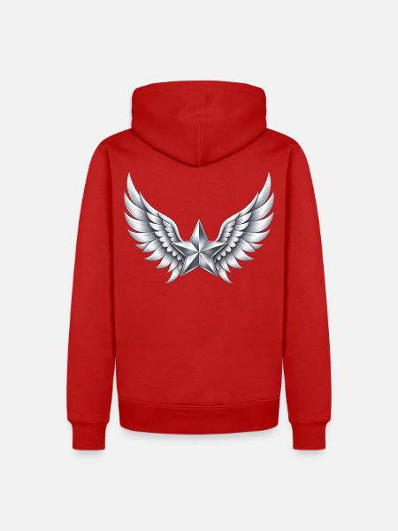Engelsflügel Stern - Männer Premium Bio Hoodie - Rot