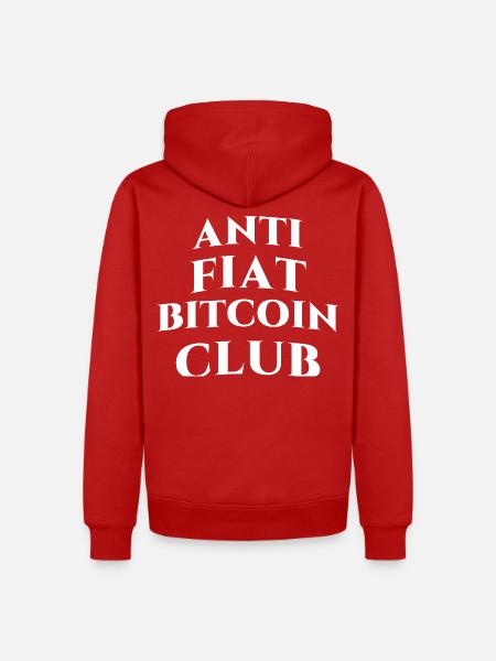 ANTI FlAT-SYSTEM BITCOIN CLUB - Männer Premium Bio Hoodie - Rot