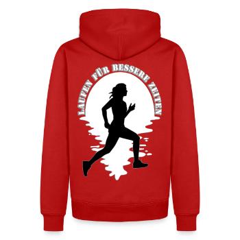 Courir pour des temps meilleurs - Femme - Coureur - Sweat à capuche Premium bio Homme - rouge - Dos - Nico (187cm)