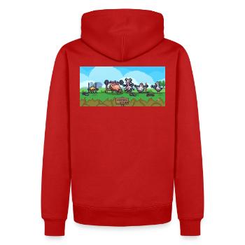 Émission Pixel du Gymnase Paysan - Sweat à capuche Premium bio Homme - rouge - Dos - Nico (187cm)