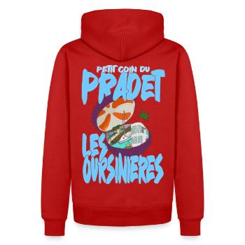 Port des Oursinières, Pradet, Var - Sweat à capuche Premium bio Homme - rouge - Dos - Nico (187cm)