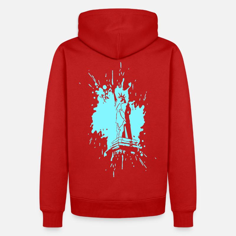 Freiheitsstatue in a Splash > Vectorgraphic - Männer Premium Bio Hoodie - Rot