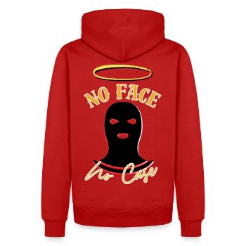 Kein Gesicht, kein Fall - Männer Premium Bio Hoodie - Rot - Hinten - Nico (187cm)