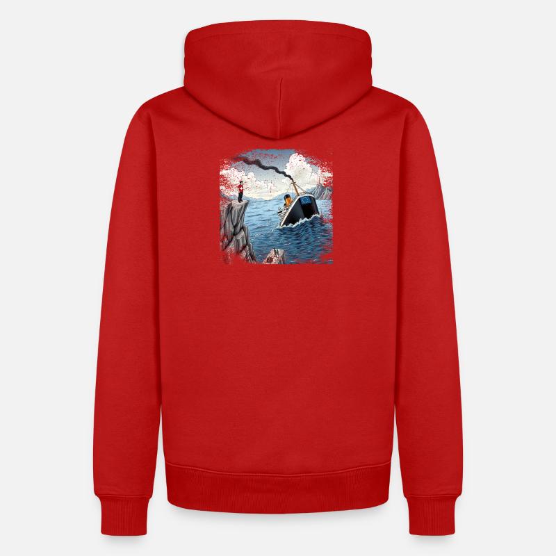 Satire Schweizer Neutralitat - Männer Premium Bio Hoodie - Rot
