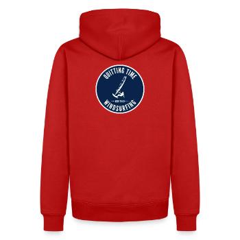 Quitting Time Windsurfing Emblem - Men’s Premium Organic Hoodie - red - Back - Nico (187cm)