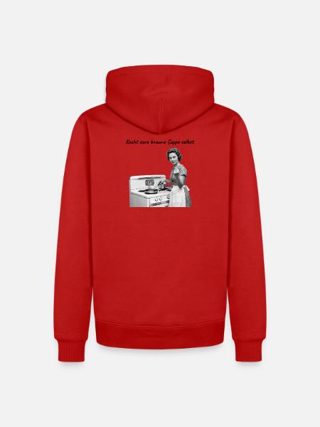 Retro Hausfrau Mittelfinger - Rebellisch - FCK AFD - Männer Premium Bio Hoodie - Rot
