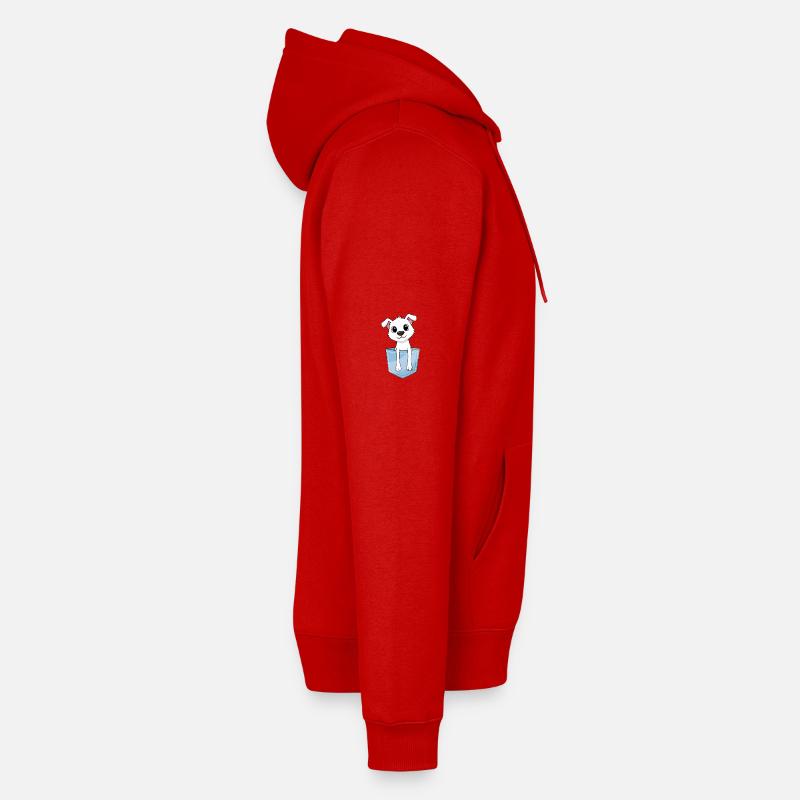 Chiot mignon dans la poche - Sweat à capuche Premium bio Homme - rouge