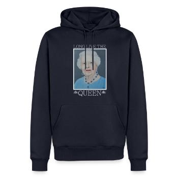 Königin von England Elisabeth - Geschenkidee - Männer Premium Bio Hoodie - Navy - Vorne - Nico (187cm)