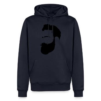 Mann mit Bart - Männer Premium Bio Hoodie - Navy - Vorne - Nico (187cm)