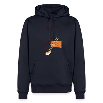 Kuma Sushi - Männer Premium Bio Hoodie - Navy - Vorne - Nico (187cm)