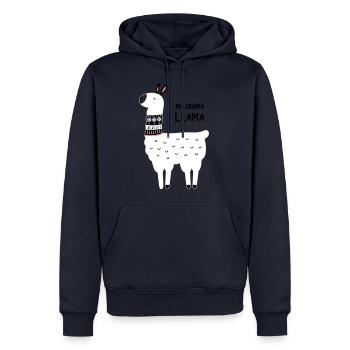 no drama llama - Sweat à capuche Premium bio Homme - bleu marine - Devant - Nico (187cm)
