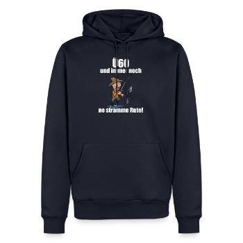 ü60 Geschenk zum 60. Geburtstag Angler Geschenk - Männer Premium Bio Hoodie - Navy - Vorne - Nico (187cm)