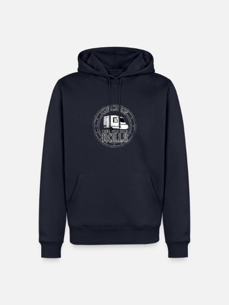life rocks when your home rolls - Männer Premium Bio Hoodie - Navy