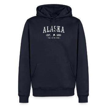 Alaska - Sweat à capuche Premium bio Homme - bleu marine - Devant - Nico (187cm)