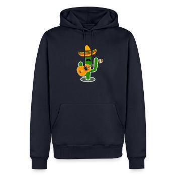Cactus Sombrero Guitar - Männer Premium Bio Hoodie - Navy - Vorne - Nico (187cm)