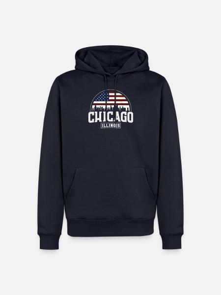 Chicago Skyline - Männer Premium Bio Hoodie - Navy