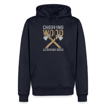 Chopping Wood And Looking Good - Männer Premium Bio Hoodie - Navy - Vorne - Nico (187cm)
