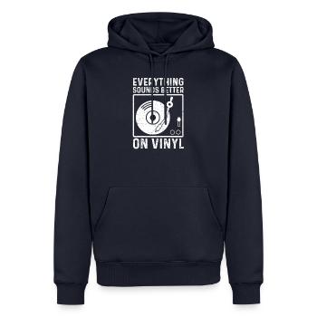 Everything Sounds Better On Vinyl - Musik - Männer Premium Bio Hoodie - Navy - Vorne - Nico (187cm)