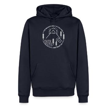 Chemise de randonnée Les montagnes appellent - Sweat à capuche Premium bio Homme - bleu marine - Devant - Nico (187cm)