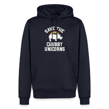Save The Chubby Unicorns - Klimawandel - Männer Premium Bio Hoodie - Navy - Vorne - Nico (187cm)