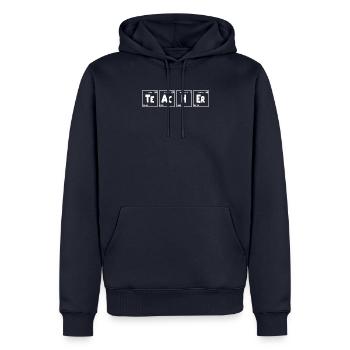 Tableau périodique TeAcHER - Enseignant - Sweat à capuche Premium bio Homme - bleu marine - Devant - Nico (187cm)