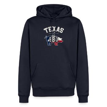 Texas BBQ - grillades - Sweat à capuche Premium bio Homme - bleu marine - Devant - Nico (187cm)
