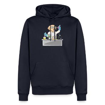 Hund Chemie Labor | Chemiker - Männer Premium Bio Hoodie - Navy - Vorne - Nico (187cm)