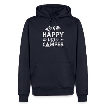 Happy Little Camper - Camping - Sweat à capuche Premium bio Homme - bleu marine - Devant - Nico (187cm)