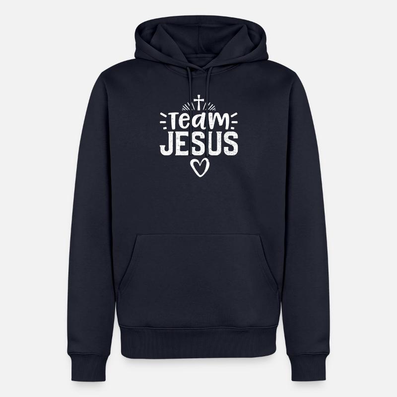 Équipe Jésus - Jésus - Sweat à capuche Premium bio Homme - bleu marine