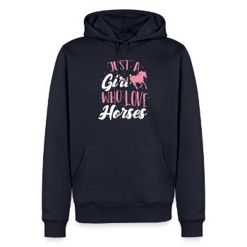 Just A Girl Who Love Horses - horse - Men’s Premium Organic Hoodie - navy - Front - Nico (187cm)