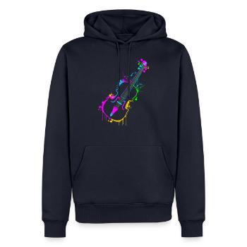 Violine - Männer Premium Bio Hoodie - Navy - Vorne - Nico (187cm)
