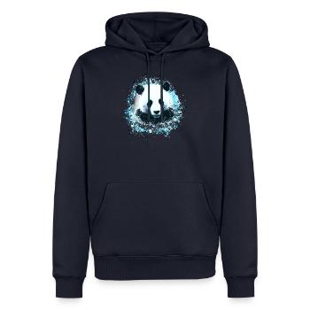 Panda,ours panda,ours, Graffiti, Peinture - Sweat à capuche Premium bio Homme - bleu marine - Devant - Nico (187cm)