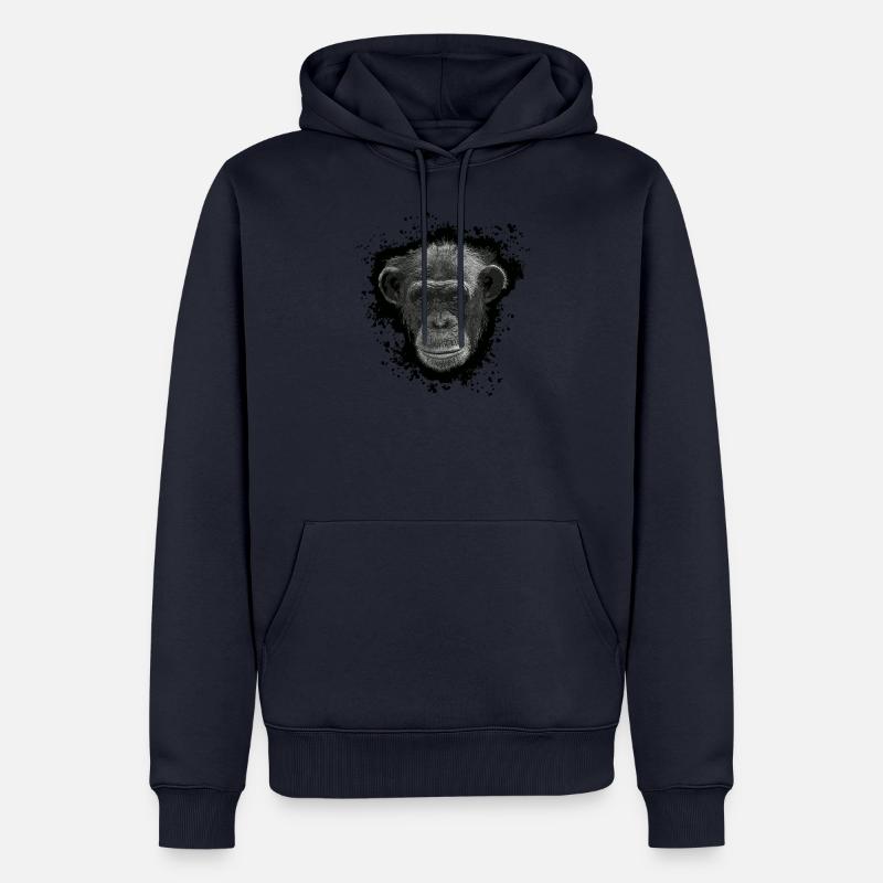 Affe Menschenaffe Schimpanse - Männer Premium Bio Hoodie - Navy