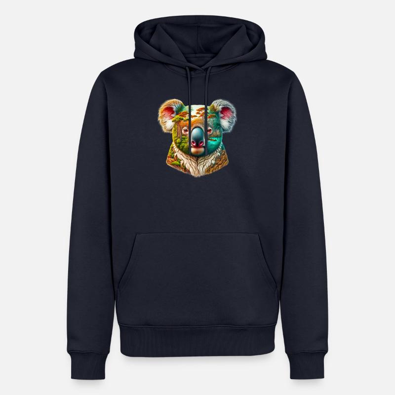 Koala - Sweat à capuche Premium bio Homme - bleu marine