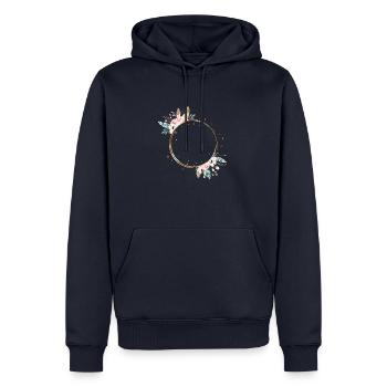 boho - Männer Premium Bio Hoodie - Navy - Vorne - Nico (187cm)