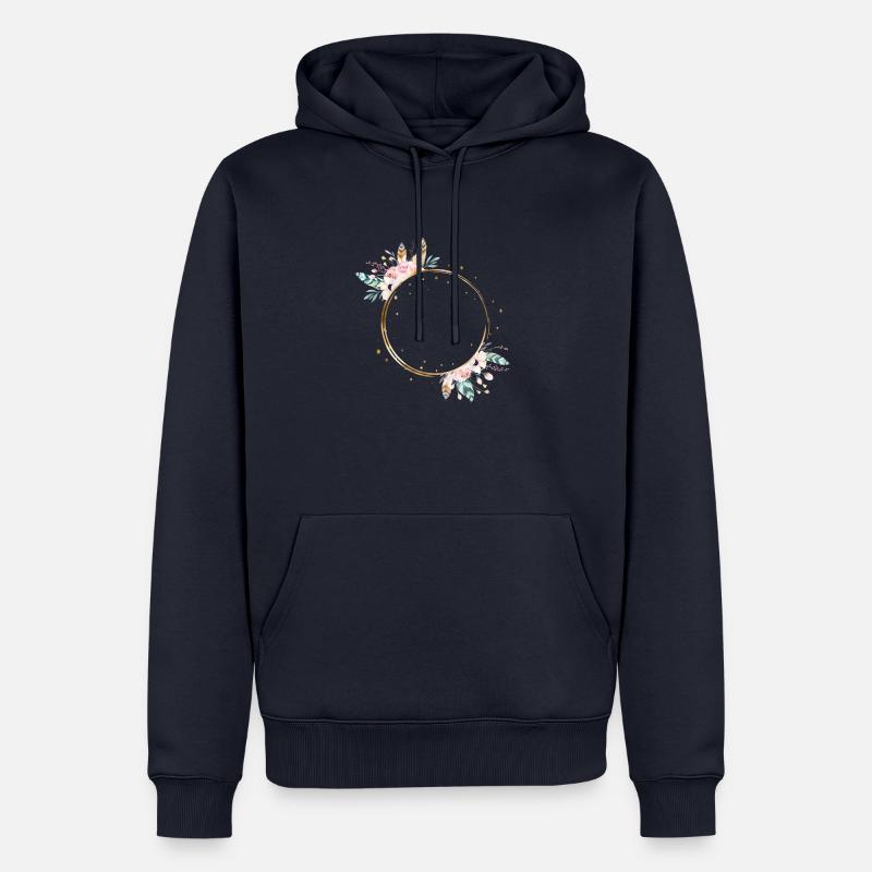 boho flower wreath - Sweat à capuche Premium bio Homme - bleu marine